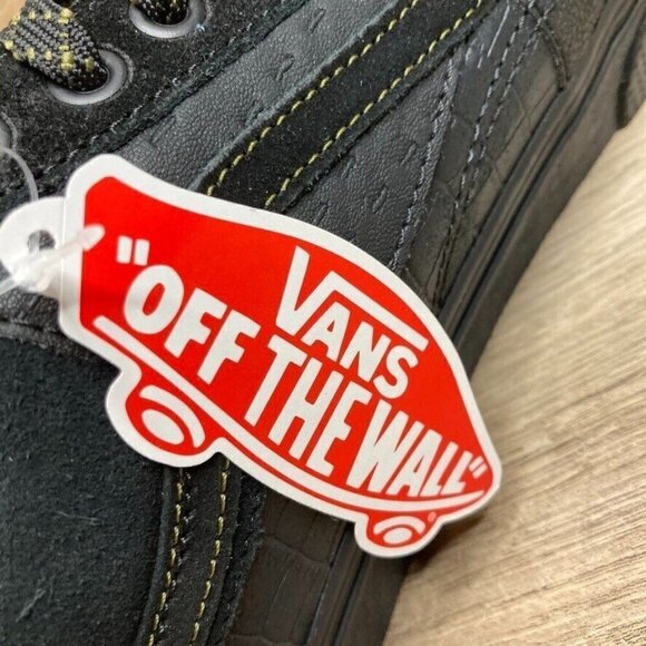 Vans Era Patchwork Mono Black Sneakers Snakeskin Croc Ostrich Suede Mens 12 NEW - Picture 9 of 10